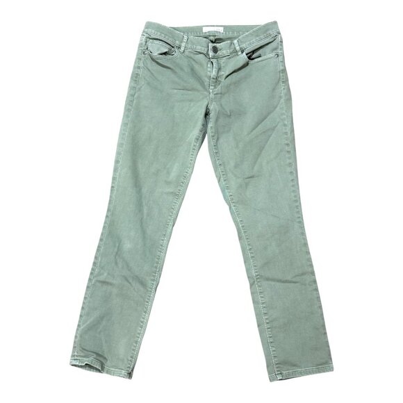 Ann Taylor Loft Sage Green Skinny Crop Jeans Stretch Denim Casual Pants 28 6 - Picture 1 of 6